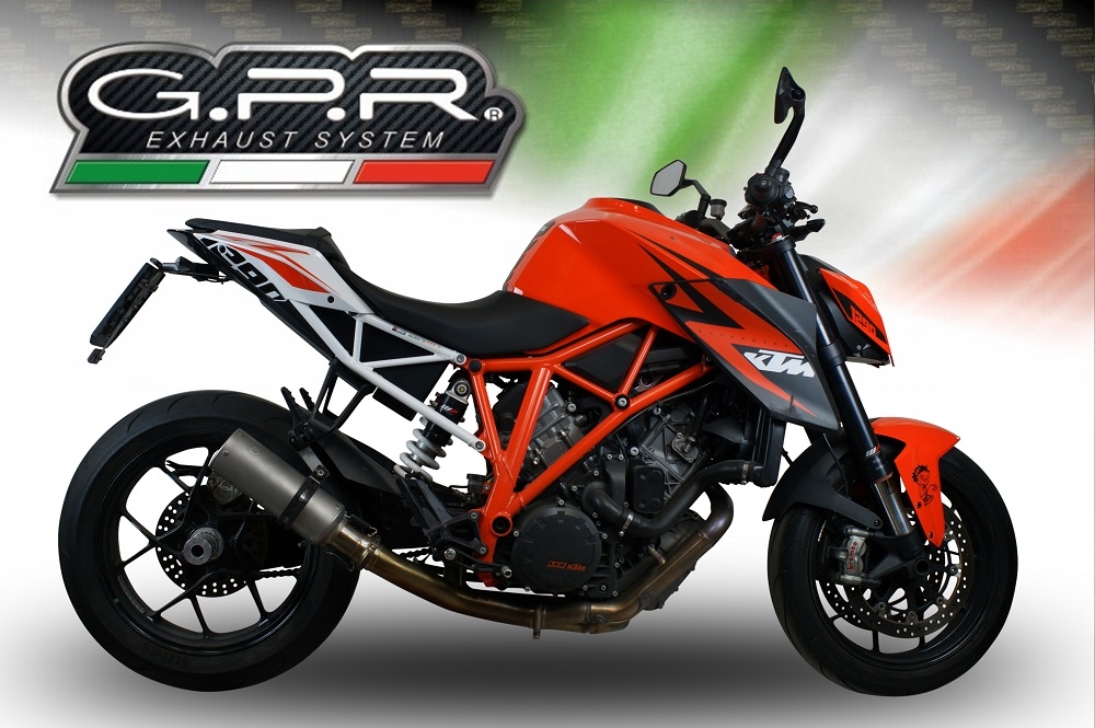 GPR auspuff kompatibel mit  Ktm Super Duke 1290 R  2014-2016, M3 Inox , Zugelassener legaler Slip-On-Auspuff mit Abe, einschließlich abnehmbarem DB-Killer und Verbindungsrohr 