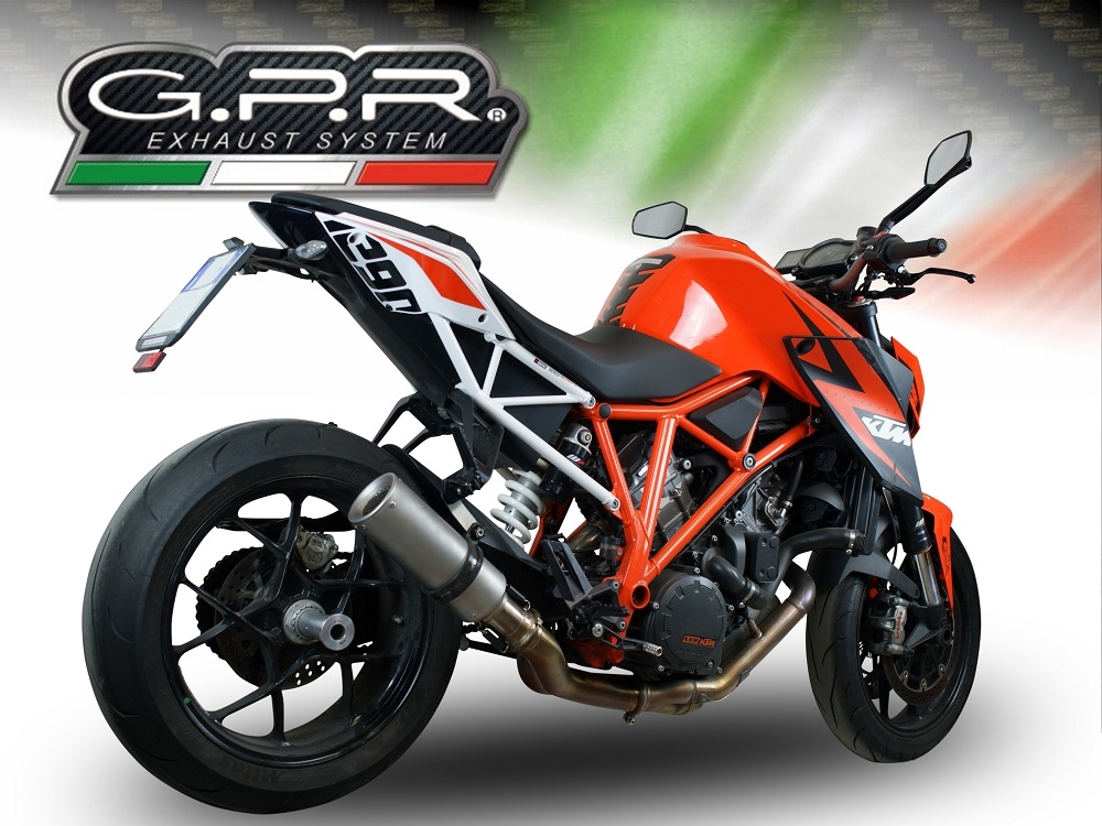 GPR auspuff kompatibel mit  Ktm Super Duke 1290 R  2014-2016, M3 Inox , Zugelassener legaler Slip-On-Auspuff mit Abe, einschließlich abnehmbarem DB-Killer und Verbindungsrohr 