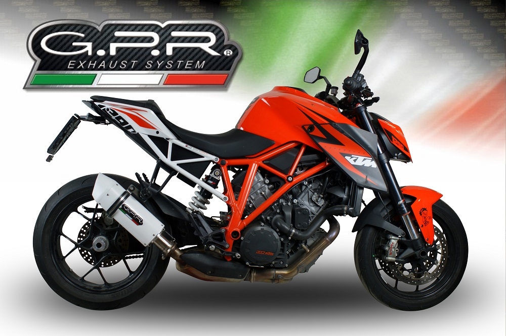 GPR auspuff kompatibel mit  Ktm Super Duke 1290 R  2017-2019, Albus Evo4, Zugelassener legaler Slip-On-Auspuff mit Abe, einschließlich abnehmbarem DB-Killer und Verbindungsrohr 