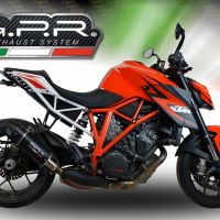 GPR auspuff kompatibel mit  Ktm Super Duke 1290 R  2014-2016, Furore Nero, Zugelassener legaler Slip-On-Auspuff mit Abe, einschließlich abnehmbarem DB-Killer und Verbindungsrohr 
