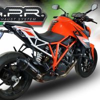 GPR auspuff kompatibel mit  Ktm Super Duke 1290 R  2014-2016, Furore Nero, Zugelassener legaler Slip-On-Auspuff mit Abe, einschließlich abnehmbarem DB-Killer und Verbindungsrohr 