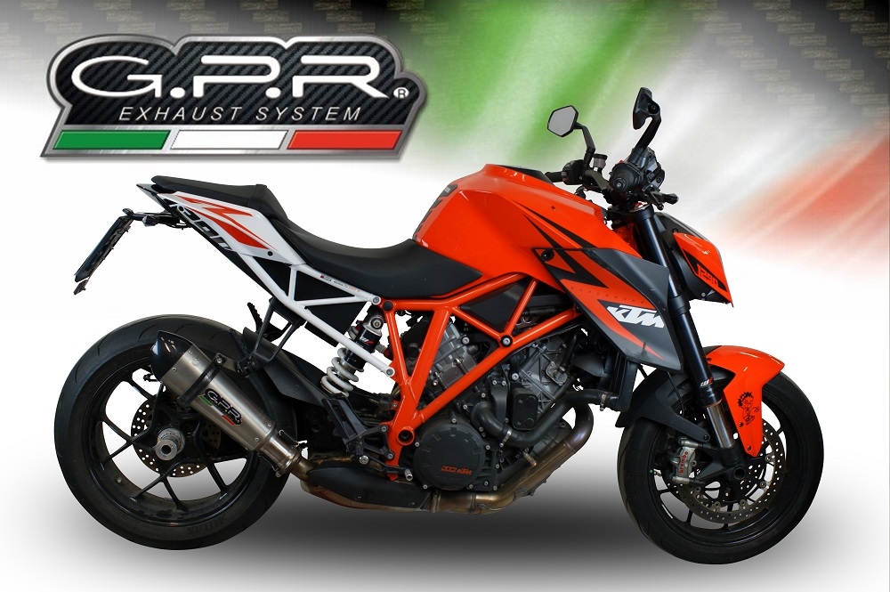 GPR auspuff kompatibel mit  Ktm Super Duke 1290 R  2014-2016, New Grand Prix Evo Titanium, Zugelassener legaler Slip-On-Auspuff mit Abe, einschließlich abnehmbarem DB-Killer und Verbindungsrohr 