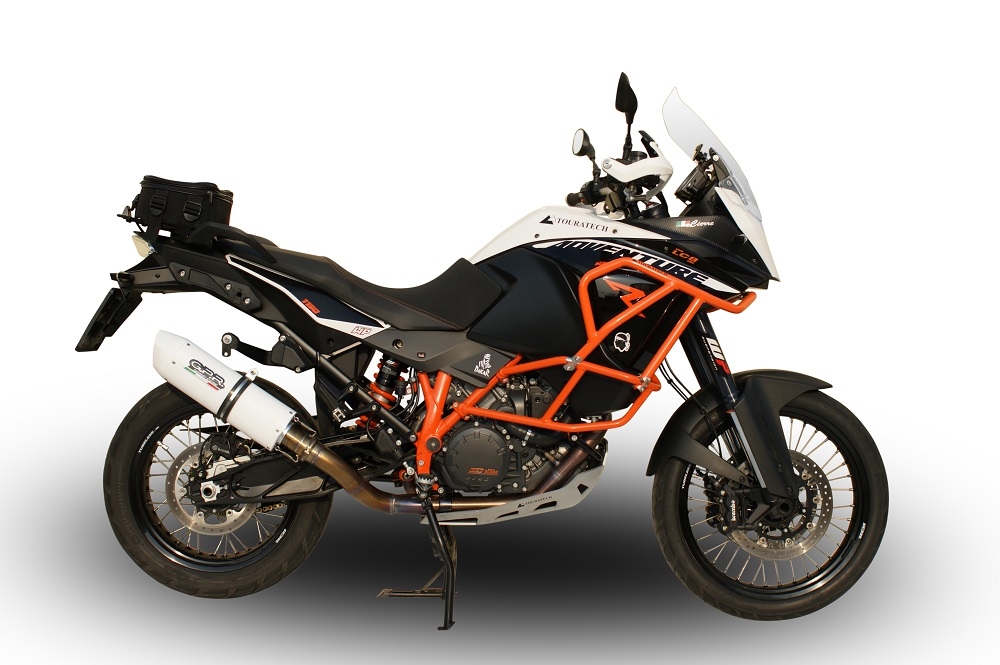 GPR auspuff kompatibel mit  Ktm Lc 8 Adventure 1050 2015-2016, Albus Ceramic, Zugelassener legaler Slip-On-Auspuff mit Abe, einschließlich abnehmbarem DB-Killer und Verbindungsrohr 