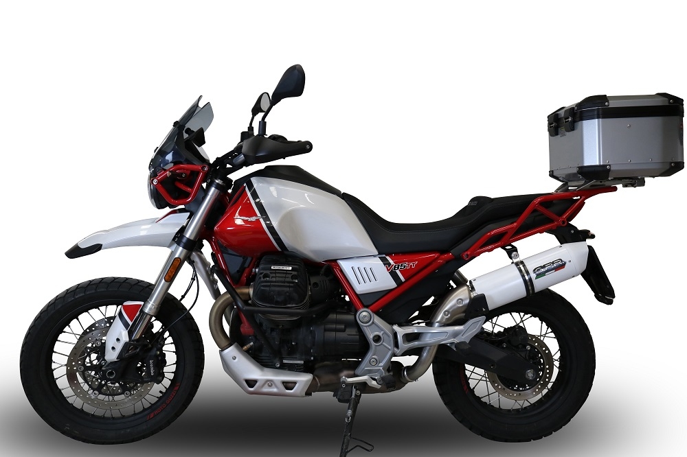 GPR auspuff kompatibel mit  Moto Guzzi V85 TT 2019-2020, Albus Evo4, Zugelassener legaler Slip-On-Auspuff mit Abe, einschließlich abnehmbarem DB-Killer und Verbindungsrohr 