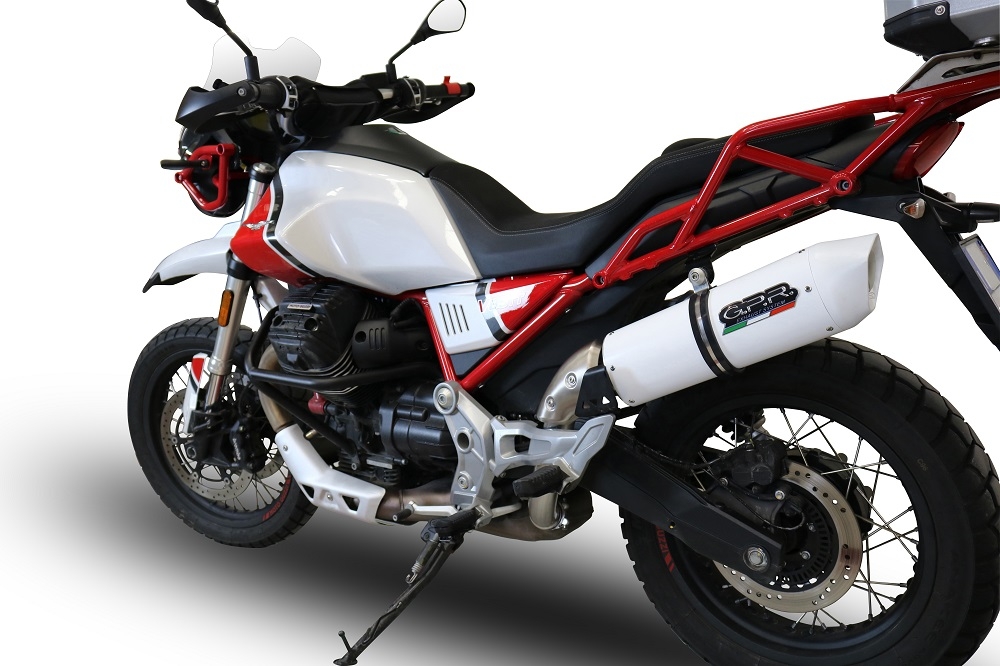 GPR auspuff kompatibel mit  Moto Guzzi V85 TT 2019-2020, Albus Evo4, Zugelassener legaler Slip-On-Auspuff mit Abe, einschließlich abnehmbarem DB-Killer und Verbindungsrohr 