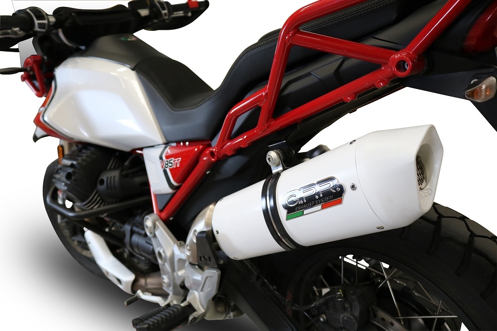 GPR auspuff kompatibel mit  Moto Guzzi V85 TT 2019-2020, Albus Evo4, Zugelassener legaler Slip-On-Auspuff mit Abe, einschließlich abnehmbarem DB-Killer und Verbindungsrohr 