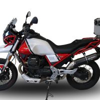 GPR auspuff kompatibel mit  Moto Guzzi V85 TT 2021-2024, Furore Nero, Rennauspuff, mit Verbindungsrohren, Artikel ohne Genehmigung 