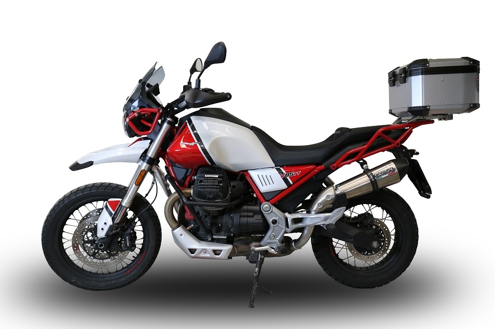 GPR auspuff kompatibel mit  Moto Guzzi V85 TT 2019-2020, New Grand Prix Evo Titanium, Rennauspuff, mit Verbindungsrohren, Artikel ohne Genehmigung 