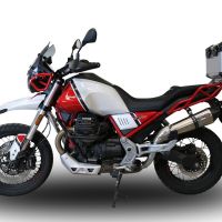 GPR auspuff kompatibel mit  Moto Guzzi V85 TT 2019-2020, New Grand Prix Evo Titanium, Rennauspuff, mit Verbindungsrohren, Artikel ohne Genehmigung 