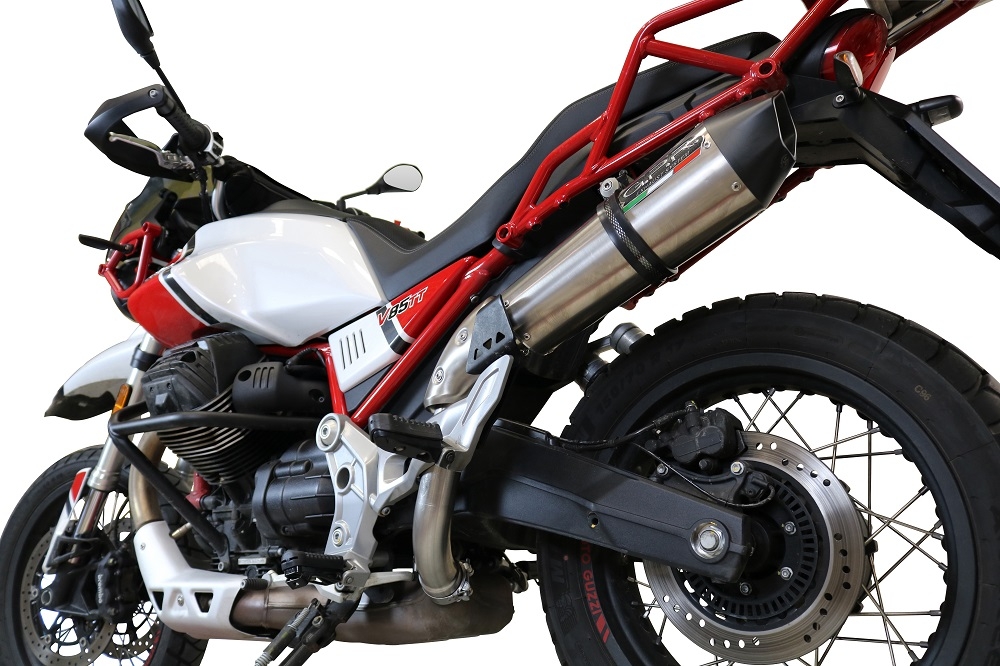 GPR auspuff kompatibel mit  Moto Guzzi V85 TT 2019-2020, New Grand Prix Evo Titanium, Rennauspuff, mit Verbindungsrohren, Artikel ohne Genehmigung 