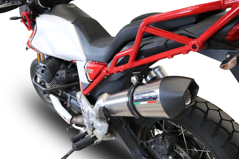 GPR auspuff kompatibel mit  Moto Guzzi V85 TT 2019-2020, New Grand Prix Evo Titanium, Rennauspuff, mit Verbindungsrohren, Artikel ohne Genehmigung 