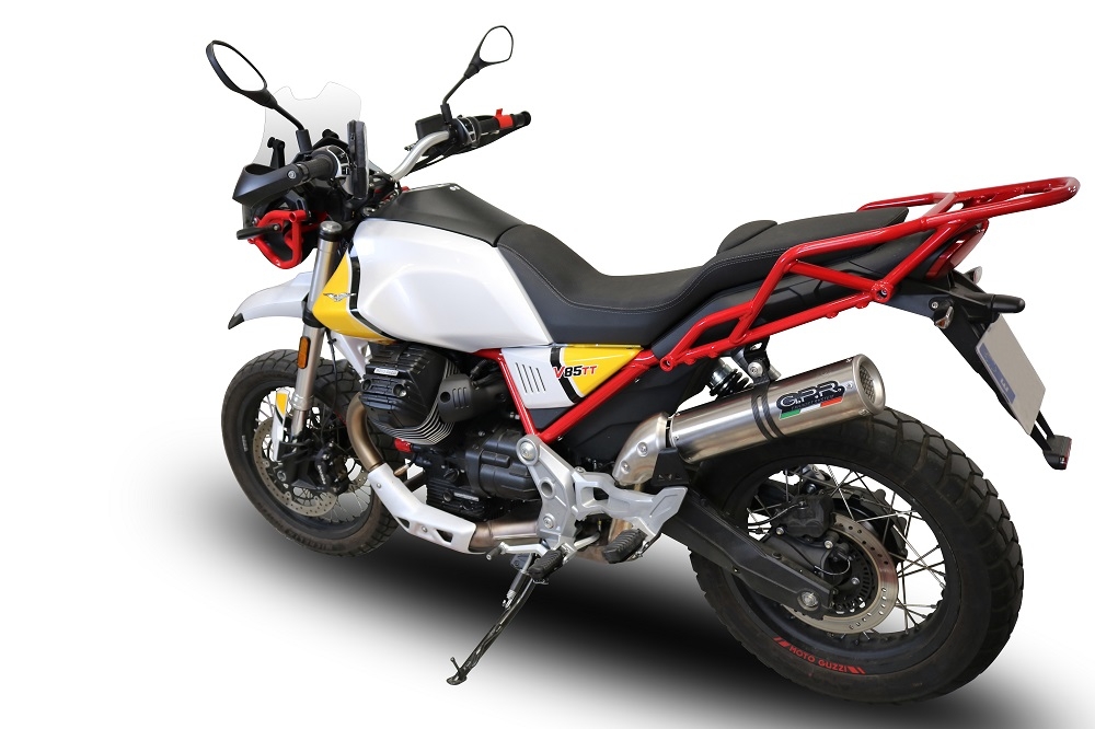 GPR auspuff kompatibel mit  Moto Guzzi V85 TT 2019-2020, M3 Inox , Rennauspuff, mit Verbindungsrohren, Artikel ohne Genehmigung 