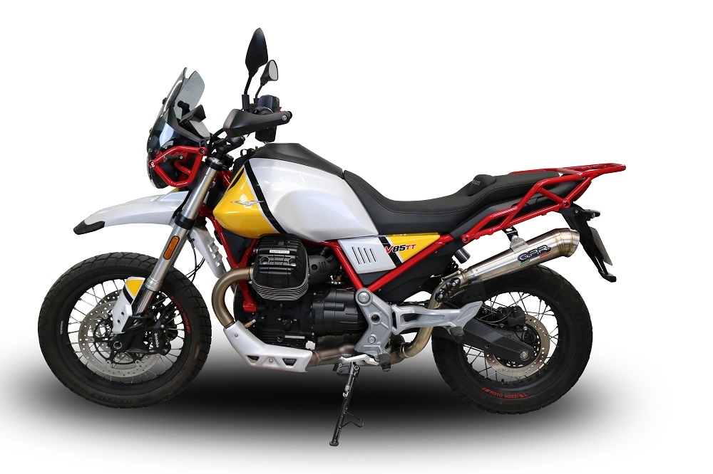 GPR auspuff kompatibel mit  Moto Guzzi V85 TT 2021-2024, Powercone Evo, Zugelassener legaler Slip-On-Auspuff mit Abe, einschließlich abnehmbarem DB-Killer und Verbindungsrohr 