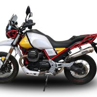 GPR auspuff kompatibel mit  Moto Guzzi V85 TT 2021-2024, Powercone Evo, Zugelassener legaler Slip-On-Auspuff mit Abe, einschließlich abnehmbarem DB-Killer und Verbindungsrohr 