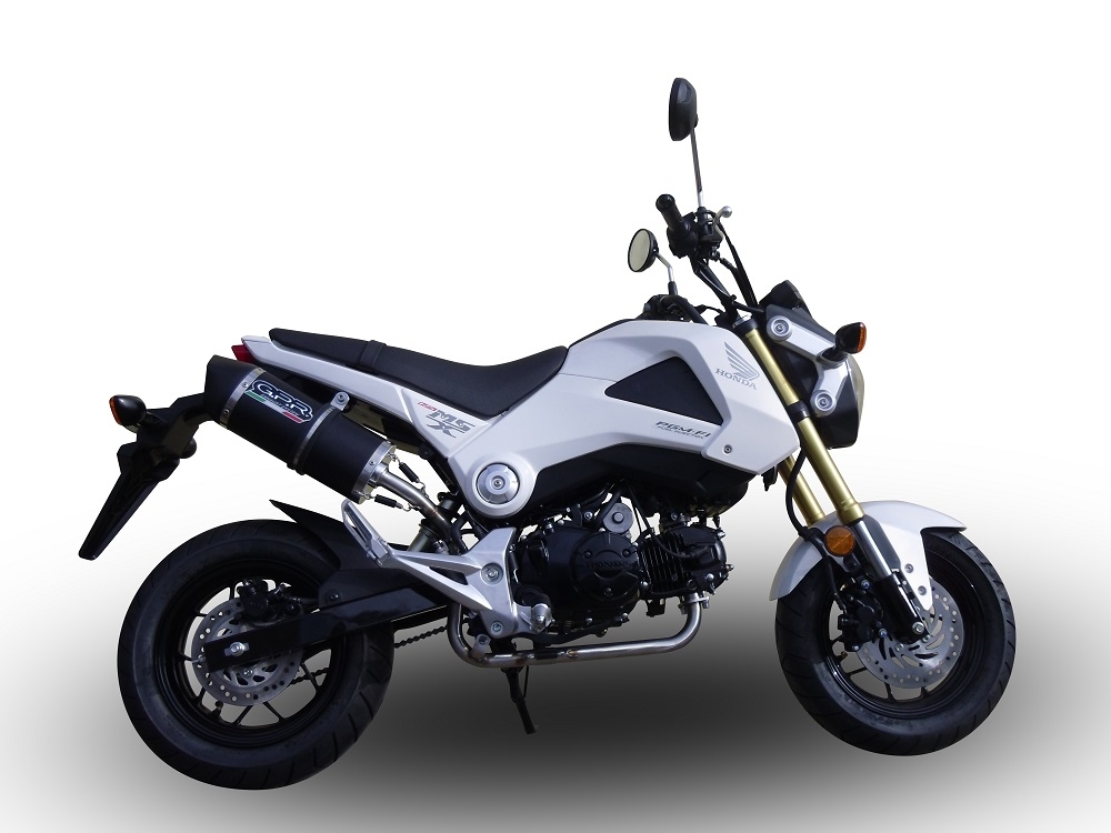 GPR auspuff kompatibel mit  Honda Msx - Grom 125  2013-2017, Furore Nero, Kompletter Rennauspuff, geliefert mit spezifischem Krümmer, Artikel ohne Homologation 