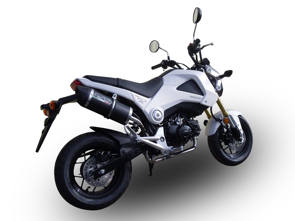 GPR auspuff kompatibel mit  Honda Msx - Grom 125  2013-2017, Furore Nero, Kompletter Rennauspuff, geliefert mit spezifischem Krümmer, Artikel ohne Homologation 