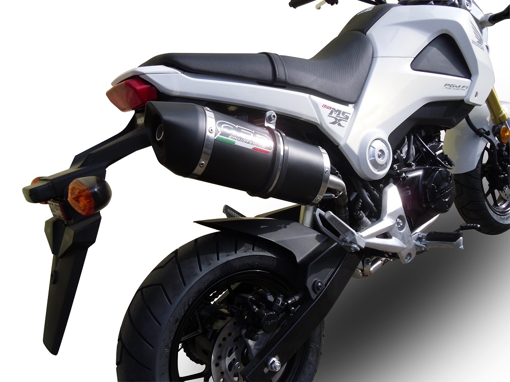 GPR auspuff kompatibel mit  Honda Msx - Grom 125  2013-2017, Furore Nero, Kompletter Rennauspuff, geliefert mit spezifischem Krümmer, Artikel ohne Homologation 