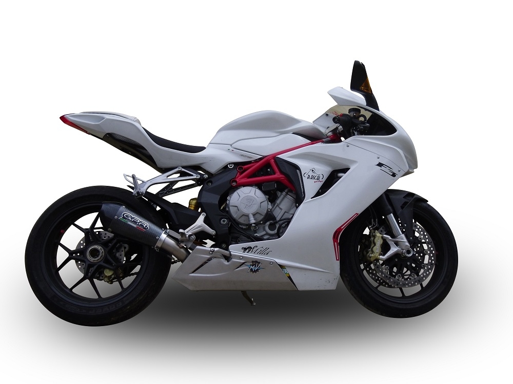GPR auspuff kompatibel mit  Mv Agusta F3 675 2012-2016, New Grand Prix Evo Poppy, Zugelassener legaler Slip-On-Auspuff mit Abe, einschließlich abnehmbarem DB-Killer und Verbindungsrohr 