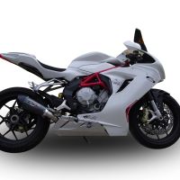 GPR auspuff kompatibel mit  Mv Agusta F3 675 2012-2016, New Grand Prix Evo Poppy, Zugelassener legaler Slip-On-Auspuff mit Abe, einschließlich abnehmbarem DB-Killer und Verbindungsrohr 