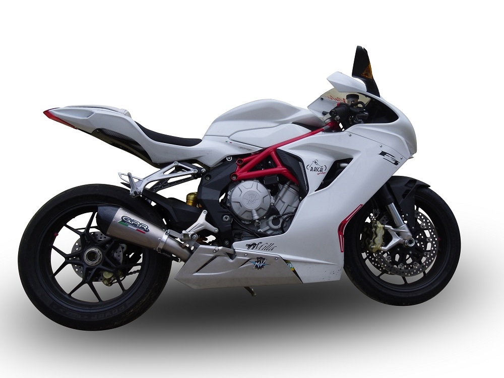 GPR auspuff kompatibel mit  Mv Agusta F3 675 2017-2020, New Grand Prix Evo Titanium, Zugelassener legaler Slip-On-Auspuff mit Abe, einschließlich abnehmbarem DB-Killer,katakysator und Verbindungsrohr 