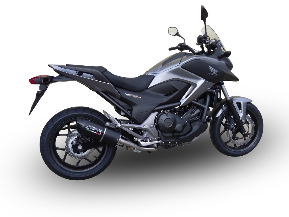 GPR auspuff kompatibel mit  Honda Nc 700 X - S Dct  2012-2018, Furore Nero, Zugelassener legaler Slip-On-Auspuff mit Abe, einschließlich abnehmbarem DB-Killer und Verbindungsrohr 