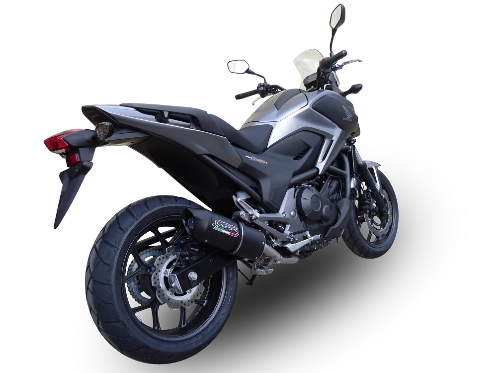 GPR auspuff kompatibel mit  Honda Nc 700 X - S Dct  2012-2018, Furore Nero, Zugelassener legaler Slip-On-Auspuff mit Abe, einschließlich abnehmbarem DB-Killer und Verbindungsrohr 