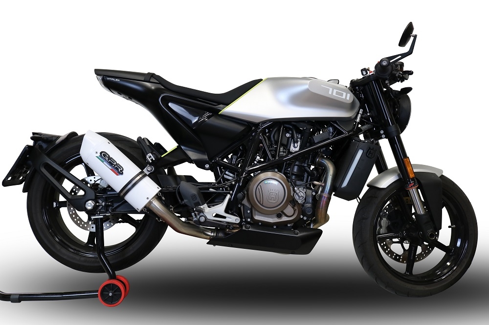 GPR auspuff kompatibel mit  Husqvarna Vitpilen 701 2018-2020, Albus Evo4, Zugelassener legaler Slip-On-Auspuff mit Abe, einschließlich abnehmbarem DB-Killer und Verbindungsrohr 