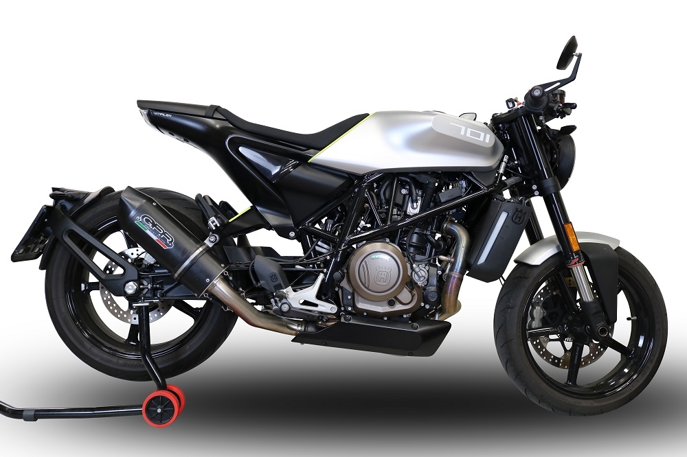 GPR auspuff kompatibel mit  Husqvarna Vitpilen 701 2018-2020, Furore Evo4 Nero, Zugelassener legaler Slip-On-Auspuff mit Abe, einschließlich abnehmbarem DB-Killer und Verbindungsrohr 
