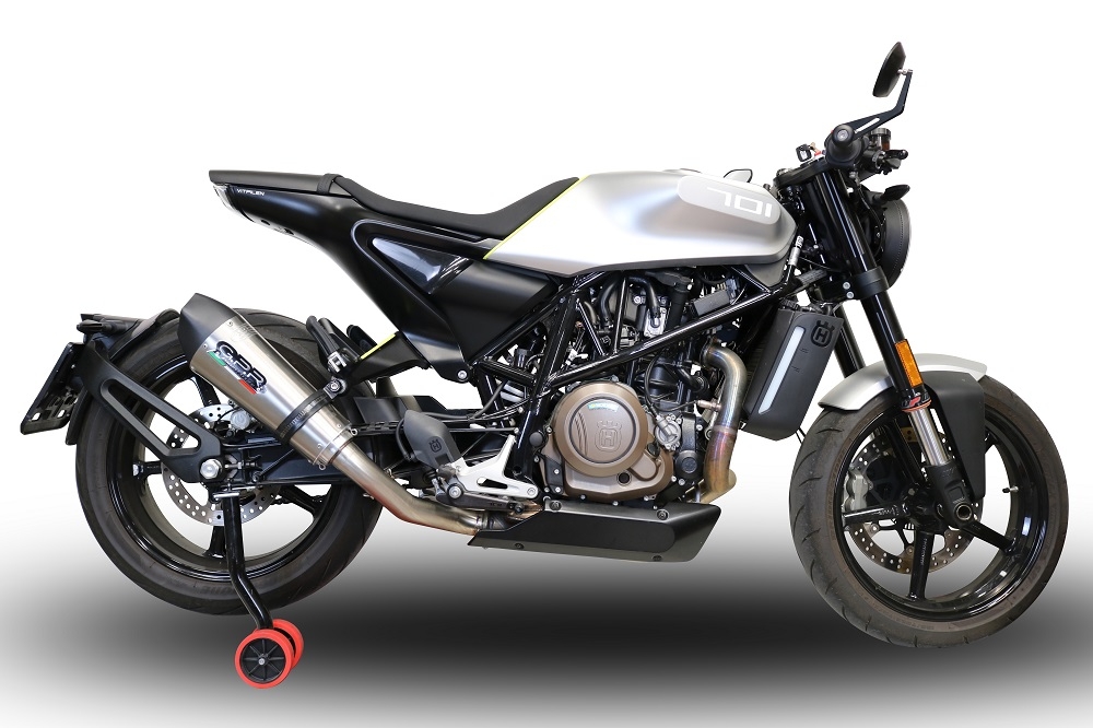 GPR auspuff kompatibel mit  Husqvarna Svartpilen 701 2018-2020, New Grand Prix Evo Titanium, Zugelassener legaler Slip-On-Auspuff mit Abe, einschließlich abnehmbarem DB-Killer und Verbindungsrohr 