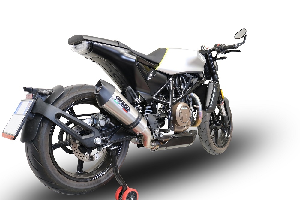 GPR auspuff kompatibel mit  Husqvarna Svartpilen 701 2018-2020, New Grand Prix Evo Titanium, Zugelassener legaler Slip-On-Auspuff mit Abe, einschließlich abnehmbarem DB-Killer und Verbindungsrohr 