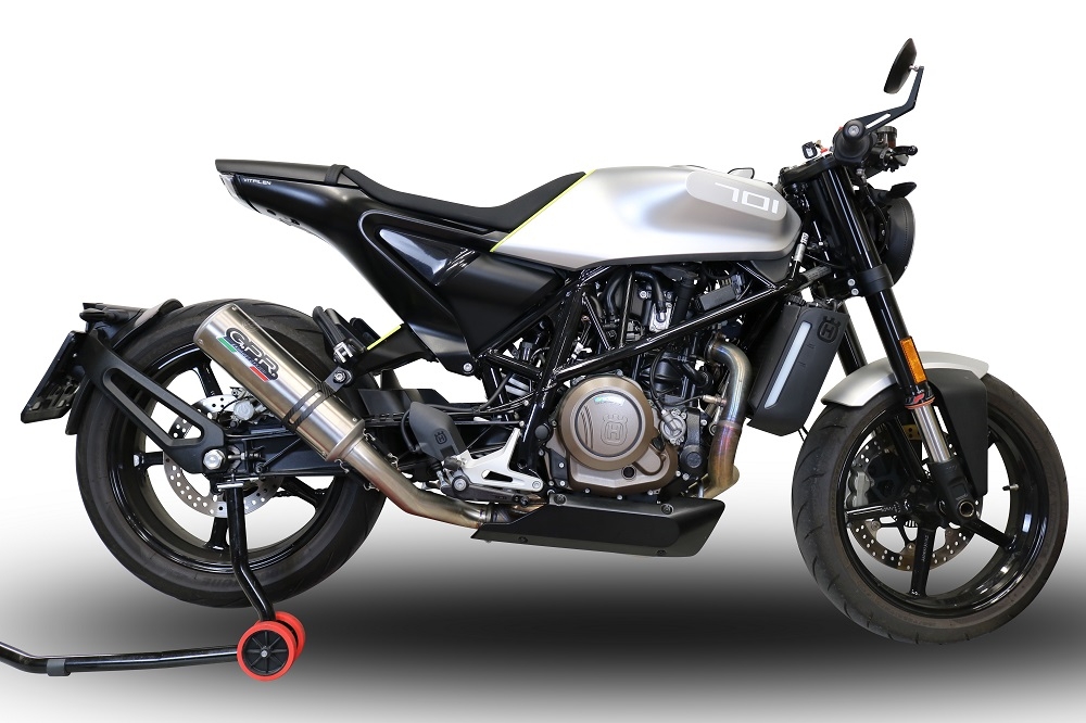 GPR auspuff kompatibel mit  Husqvarna Vitpilen 701 2018-2020, New Grand Prix Evo Titanium, Zugelassener legaler Slip-On-Auspuff mit Abe, einschließlich abnehmbarem DB-Killer und Verbindungsrohr 