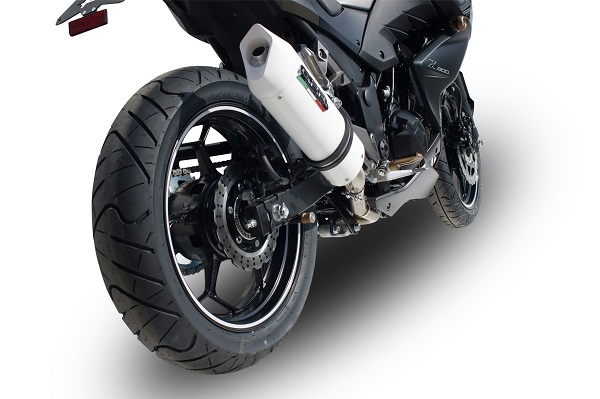 GPR auspuff kompatibel mit  Kawasaki Z 300 2014-2017, Albus Ceramic, Zugelassener legaler Slip-On-Auspuff mit Abe, einschließlich abnehmbarem DB-Killer und Verbindungsrohr 