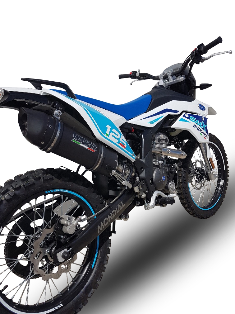 GPR auspuff kompatibel mit  F.B. Mondial Smx 125 Enduro 2018-2020, Furore Evo4 Nero, Zugelassener legaler Slip-On-Auspuff mit ABE, inklusive abnehmbarem DB-Killer, Verbindungsrohr und Katalysator 