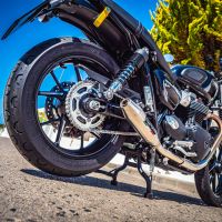 GPR auspuff kompatibel mit  Triumph Street Twin 900 2020-2021, Deeptone Inox, Doppelt homologierter legaler Slip-On-Auspuff mit ABE, einschließlich abnehmbarer DB-Killer und verbindungsrohre 