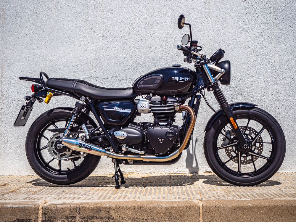 GPR auspuff kompatibel mit  Triumph Street Twin 900 2020-2021, Vintacone, Doppelt homologierter legaler Slip-On-Auspuff mit ABE, einschließlich abnehmbarer DB-Killer und verbindungsrohre 