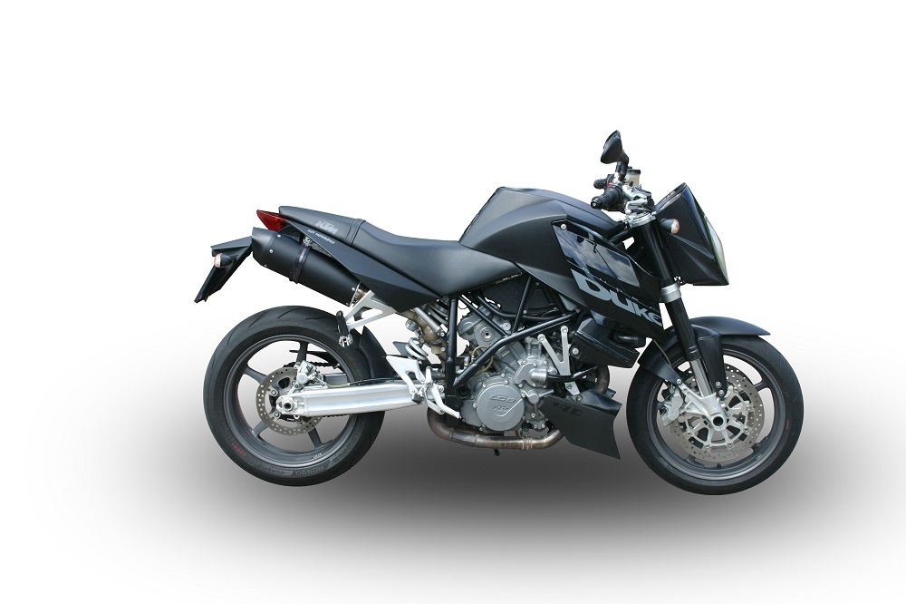 GPR auspuff kompatibel mit  Ktm Superduke 990 - R ( LC8) 2004-2012, Furore Nero, Doppelt homologierter legaler Slip-On-Auspuff mit ABE, einschließlich abnehmbarer DB-Killer und verbindungsrohre 
