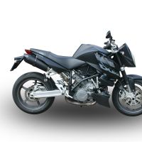GPR auspuff kompatibel mit  Ktm Superduke 990 - R ( LC8) 2004-2012, Furore Nero, Doppelt homologierter legaler Slip-On-Auspuff mit ABE, einschließlich abnehmbarer DB-Killer und verbindungsrohre 
