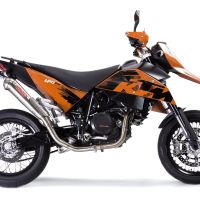 GPR auspuff kompatibel mit  Ktm Supermoto 690 2007-2009, Powercone Evo, Zugelassener legaler Vollanlagenauspuff mit ABE, inklusive herausnehmbarem DB-Killer 