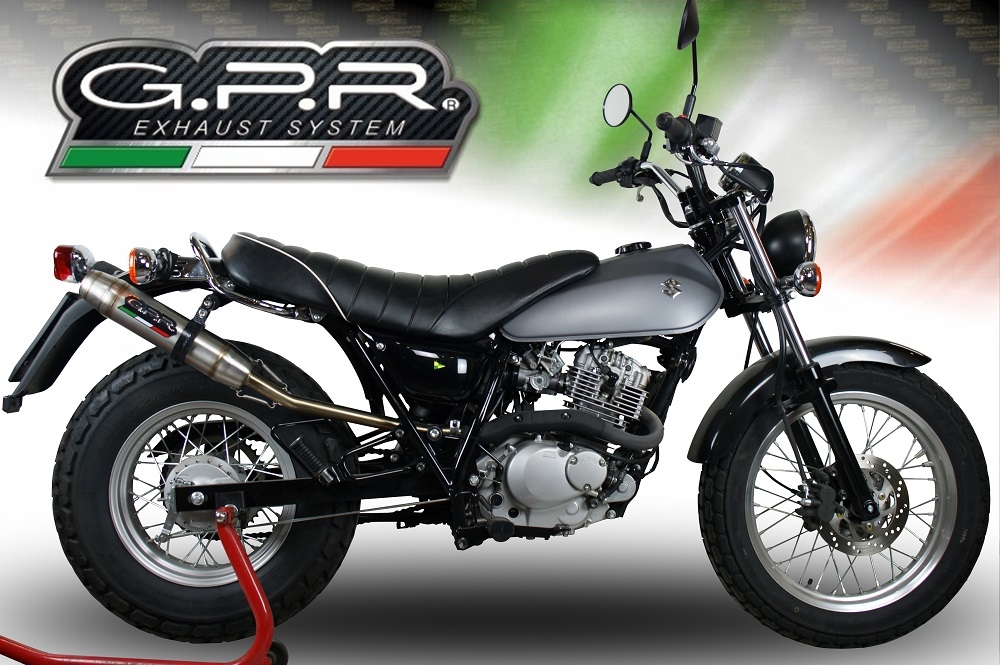 GPR auspuff kompatibel mit  Suzuki Rv 200 Van Van 2016-2017, Deeptone Inox, Zugelassener legaler Slip-On-Auspuff mit ABE, inklusive abnehmbarem DB-Killer, Verbindungsrohr und Katalysator 