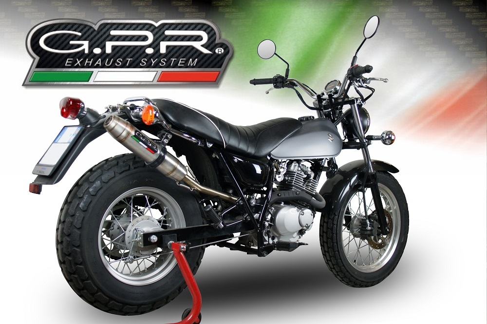 GPR auspuff kompatibel mit  Suzuki Rv 200 Van Van 2016-2017, Deeptone Inox, Zugelassener legaler Slip-On-Auspuff mit ABE, inklusive abnehmbarem DB-Killer, Verbindungsrohr und Katalysator 