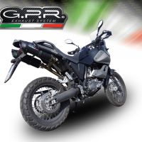 GPR auspuff kompatibel mit  Yamaha Xt 660 Z Teneré 2008-2016, Furore Nero, Doppelt homologierter legaler Slip-On-Auspuff mit ABE, einschließlich abnehmbarer DB-Killer, Link Pipes und Katalysatoren 