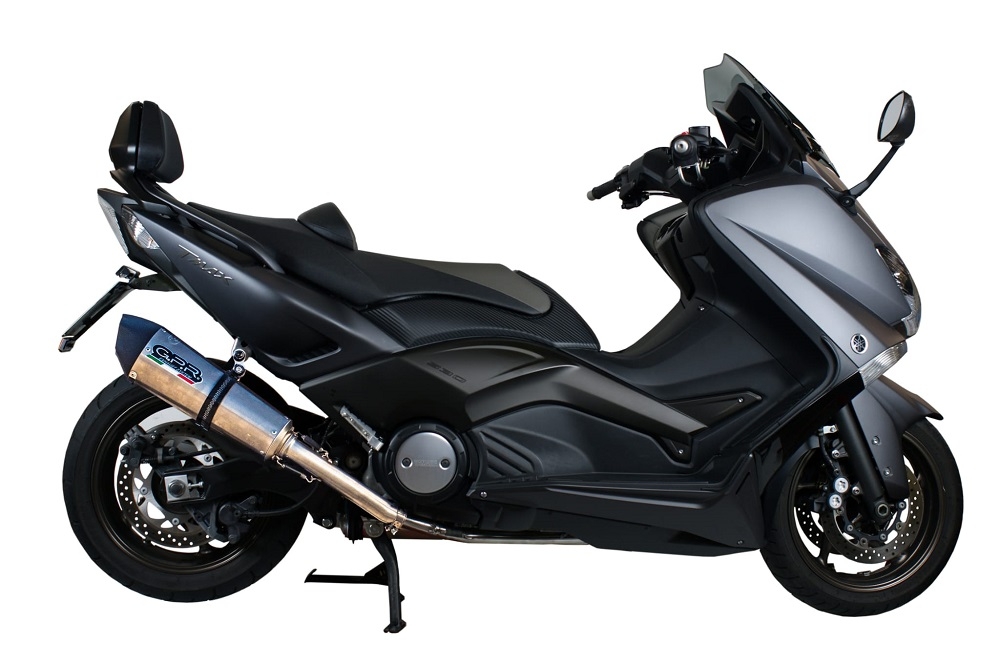 GPR auspuff kompatibel mit  Yamaha T-Max 530 2012-2016, New Grand Prix Evo Titanium, Homologierte auspuff mit verbindungsrohr und katalysator 