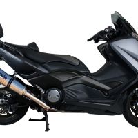 GPR auspuff kompatibel mit  Yamaha T-Max 530 2012-2016, New Grand Prix Evo Titanium, Homologierte auspuff mit verbindungsrohr und katalysator 