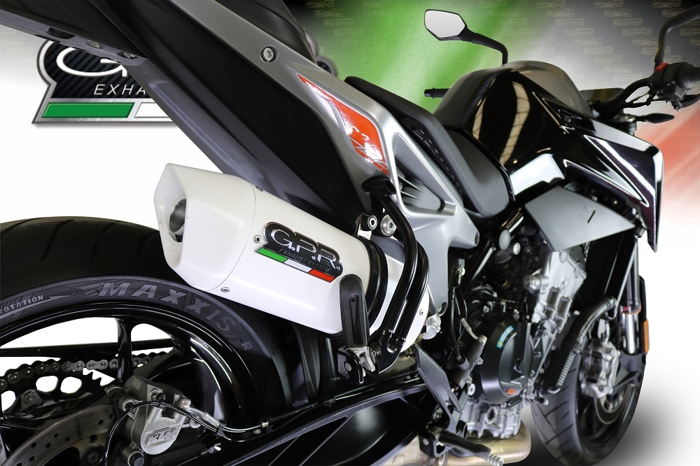 GPR auspuff kompatibel mit  Ktm Duke 790 2017-2020, Albus Evo4, Zugelassener legaler Slip-On-Auspuff mit Abe, einschließlich abnehmbarem DB-Killer und Verbindungsrohr 