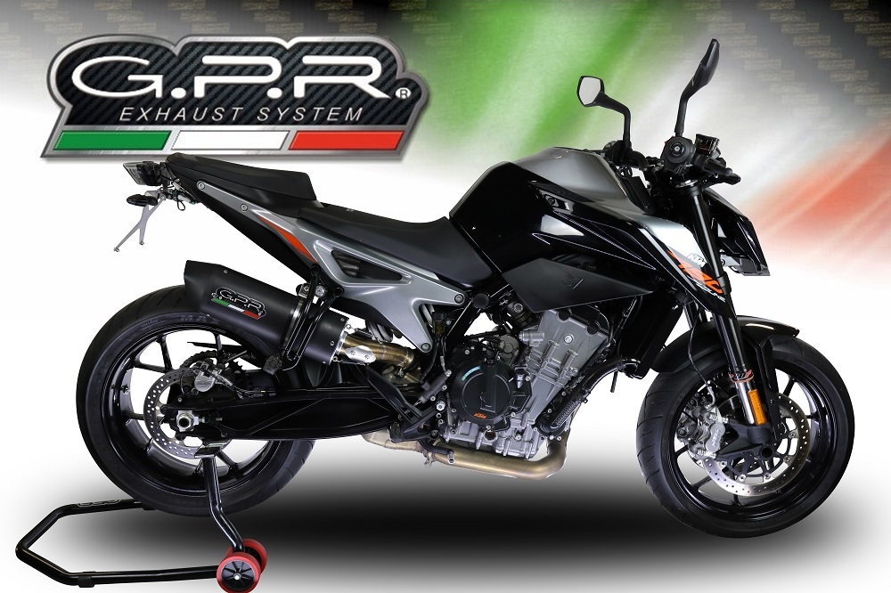 GPR auspuff kompatibel mit  Ktm Duke 790 2017-2020, Furore Nero, Rennauspuff, mit Verbindungsrohren, Artikel ohne Genehmigung 