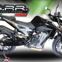 GPR auspuff kompatibel mit  Ktm Duke 790 2021-2024, New Grand Prix Evo Black Titanium, Zugelassener legaler Slip-On-Auspuff mit Abe, einschließlich abnehmbarem DB-Killer und Verbindungsrohr 