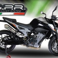 GPR auspuff kompatibel mit  Ktm Duke 790 2017-2020, Powercone Evo, Zugelassener legaler Slip-On-Auspuff mit Abe, einschließlich abnehmbarem DB-Killer und Verbindungsrohr 