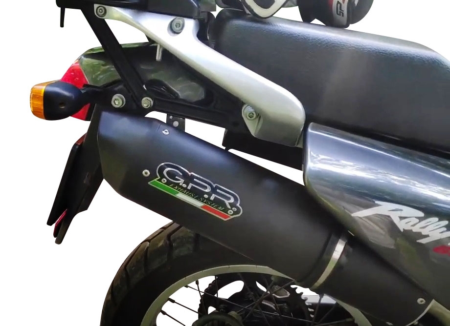 GPR auspuff kompatibel mit  Honda Transalp Xl 600 V 1996-1999, Furore Nero, Zugelassener legaler Slip-On-Auspuff mit Abe, einschließlich abnehmbarem DB-Killer und Verbindungsrohr 