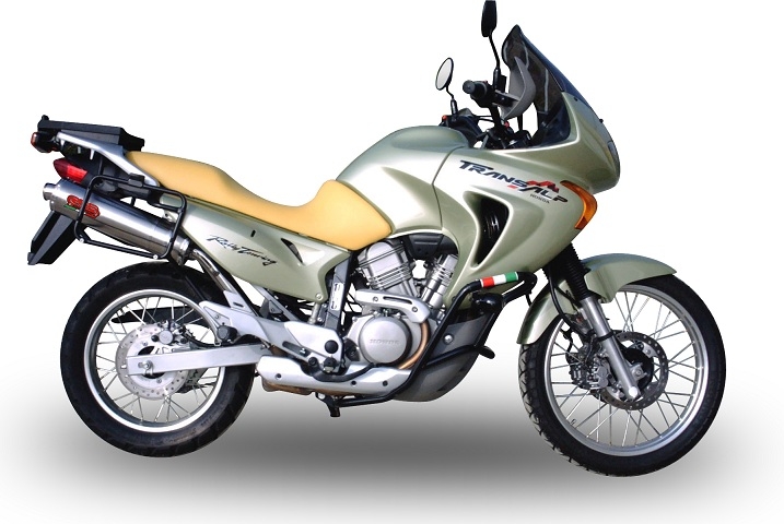 GPR auspuff kompatibel mit  Honda Transalp XL 650 V 2000-2006, Trioval, Zugelassener legaler Slip-On-Auspuff mit Abe, einschließlich abnehmbarem DB-Killer und Verbindungsrohr 
