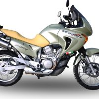 GPR auspuff kompatibel mit  Honda Transalp XL 650 V 2000-2006, Trioval, Zugelassener legaler Slip-On-Auspuff mit Abe, einschließlich abnehmbarem DB-Killer und Verbindungsrohr 